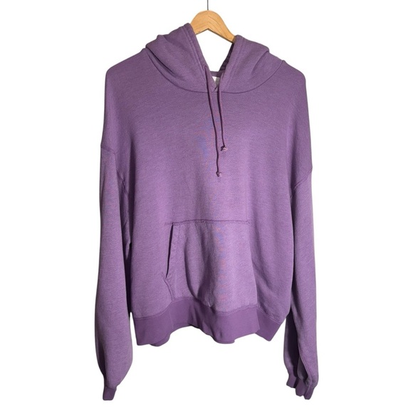 John Elliott Purple Cropped Vintage Fleece Hoodie Size 2 = Medium - Picture 6 of 16